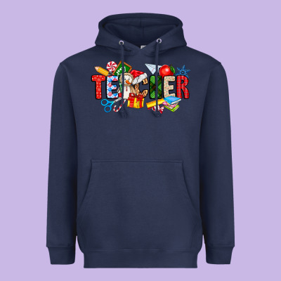 Christmas Teacher Heavyweight Hoodie Designed By Cowhidedigitalart