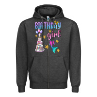 Charcoal Heather birthday girl Zipper Hoodie - BundleAndBundleShop