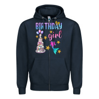 Navy birthday girl Zipper Hoodie - BundleAndBundleShop