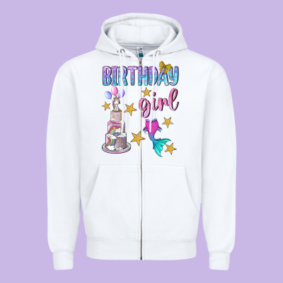 Birthday Girl Zipper Hoodie Designed By Bundleandbundleshop