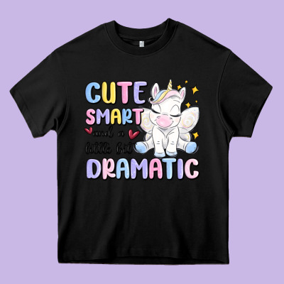 Cute Smart And A Little Bit Dramatic Heavy Core Tee Designed By Maliassmallbusiness