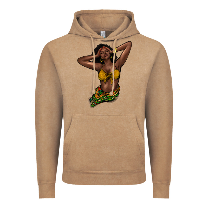 Black Woman Vintage Hoodie by NancyCooperArtShop | Teevron