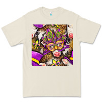 Bone Mardi Gras cow with carnival mask seamless pattern Premium Tee - BundleAndBundleShop