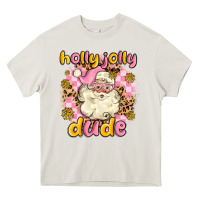 Cream holly jolly dude Heavy Core Tee - MaliasSmallBusiness