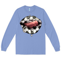 Colony Blue Soccer lips Long Sleeve Tee - HowdyJamesFarm