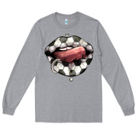 Heather Grey Soccer lips Long Sleeve Tee - HowdyJamesFarm