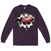 Plum Soccer lips Long Sleeve Tee - HowdyJamesFarm