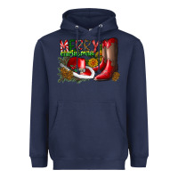 Navy cowboy merry christmas Heavyweight Hoodie - CowhideDigitalArt