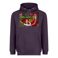 Plum cowboy merry christmas Heavyweight Hoodie - CowhideDigitalArt