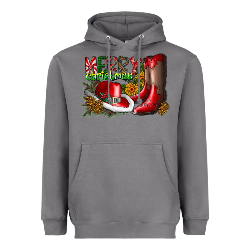 Cowboy Merry Christmas Heavyweight Hoodie by CowhideDigitalArt | Teevron