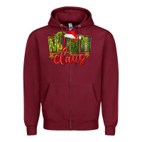 Burgundy christmas mimi claus Zipper Hoodie - FaDigitalArtStudio
