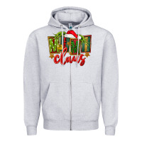Heather Grey christmas mimi claus Zipper Hoodie - FaDigitalArtStudio