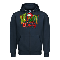 Navy christmas mimi claus Zipper Hoodie - FaDigitalArtStudio