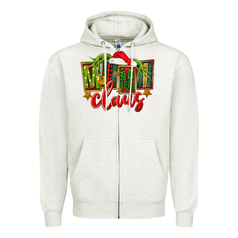 Christmas Mimi Claus Zipper Hoodie by FaDigitalArtStudio | Teevron