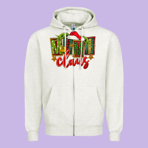 Christmas Mimi Claus Zipper Hoodie Designed By Fadigitalartstudio