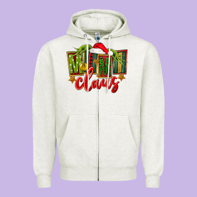Christmas Mimi Claus Zipper Hoodie Designed By Fadigitalartstudio