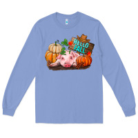 Colony Blue Hello fall pig Long Sleeve Tee - RanaPortraitStore