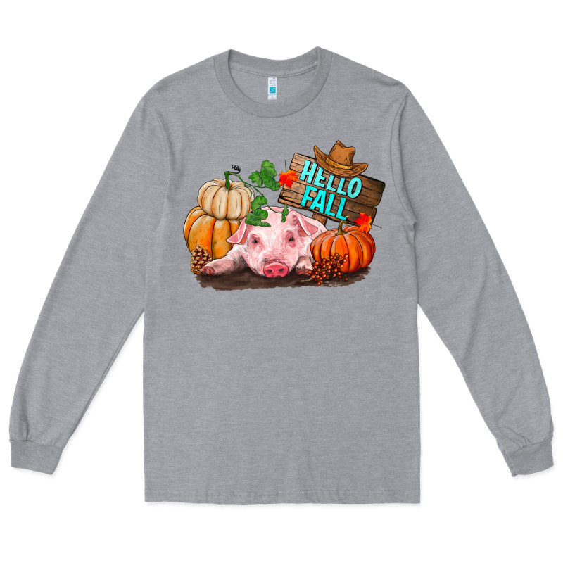 Hello Fall Pig Long Sleeve Tee by RanaPortraitStore | Teevron