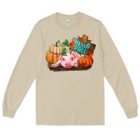 Mushroom Hello fall pig Long Sleeve Tee - RanaPortraitStore