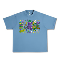 Pebble Blue Mardi Gras Nurse Urban Heavy Tee - NancyCooperArtShop