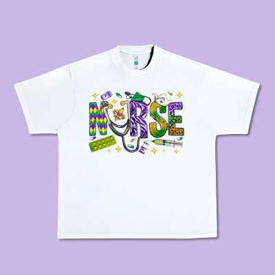 Mardi Gras Nurse Urban Heavy Tee Designed By Nancycooperartshop