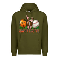Army Green Happy Easter Sports Premium Hoodie - BundleAndBundleShop