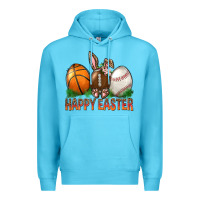 Ocean Blue Happy Easter Sports Premium Hoodie - BundleAndBundleShop