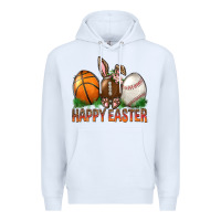 White Happy Easter Sports Premium Hoodie - BundleAndBundleShop