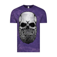 Cloud Purple creepy bald and bearded skull for halloween & skeletons fans t shirt Vintage Tee - baoMotion