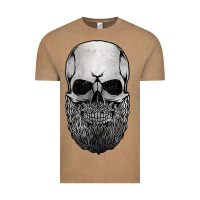 Vintage Coffee creepy bald and bearded skull for halloween & skeletons fans t shirt Vintage Tee - baoMotion