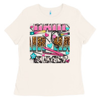Bone leopard and cowhide hair and curling iron with hearts and flowers seam Ladies Tee - BundleAndBundleShop