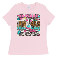 Bubblegum Pink leopard and cowhide hair and curling iron with hearts and flowers seam Ladies Tee - BundleAndBundleShop