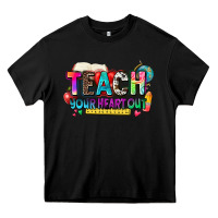 Black teach your heart out Heavy Core Tee - NancyCooperArtShop