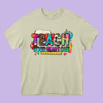 Teach Your Heart Out Heavy Core Tee Designed By Nancycooperartshop