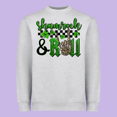 St. Patrick's Day Shamrock And Roll Heavyweight Sweatshirt Designed By Oliviacreatesart