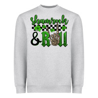 Heather Grey St. Patrick's Day Shamrock and roll Heavyweight Sweatshirt - OliviaCreatesArt