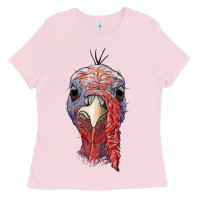 Bubblegum Pink gobble face Ladies Tee - RanaPortraitStore