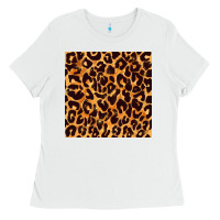 White leopard seamless pattern bbs Ladies Tee - BundleAndBundleShop
