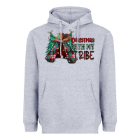 Heather Grey Christmas with tribe Heavyweight Hoodie - CowhideDigitalArt
