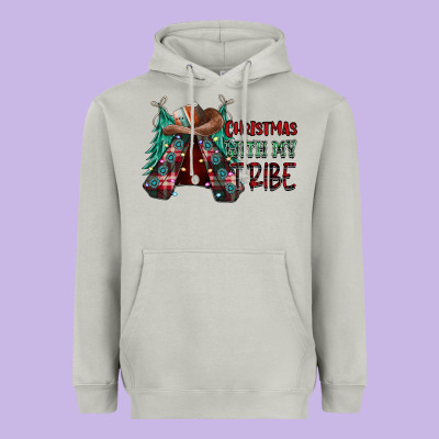 Christmas With Tribe Heavyweight Hoodie Designed By Cowhidedigitalart