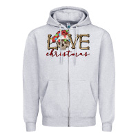 Heather Grey skull love christmas Zipper Hoodie - FaDigitalArtStudio