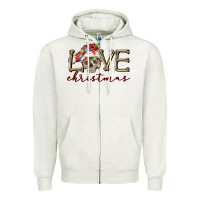 Oatmeal Heather skull love christmas Zipper Hoodie - FaDigitalArtStudio