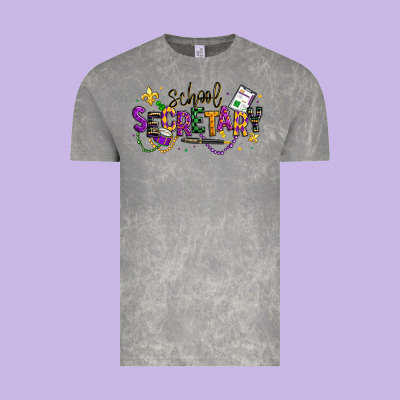 Mardi Gras School Secretary Vintage Tee Designed By Texasbilliewilder