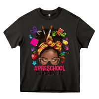 Asphalt preschool teacher life afro messy bun Heavy Core Tee - NancyCooperArtShop