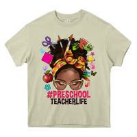 Mossy preschool teacher life afro messy bun Heavy Core Tee - NancyCooperArtShop