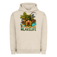Pigment French Oak lake life gnome Urban Hoodie - BarkalooDesign