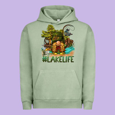 Lake Life Gnome Urban Hoodie Designed By Barkaloodesign