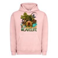 Pigment Salmon lake life gnome Urban Hoodie - BarkalooDesign