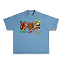 Pebble Blue Peace Love Cinco De Mayo Urban Heavy Tee - texasbilliewilder
