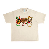Sandshell Peace Love Cinco De Mayo Urban Heavy Tee - texasbilliewilder